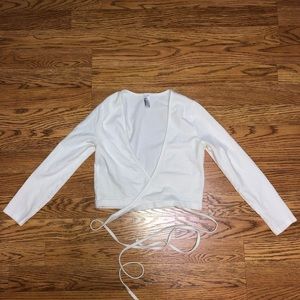 American Apparel Criss Cross Tie Crop Shirt